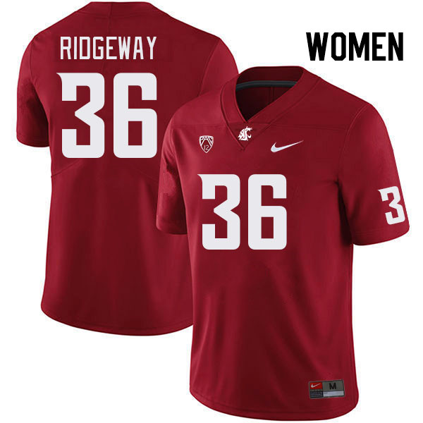 Women #36 Jalen Ridgeway Washington State Cougars College Football Jerseys Stitched Sale-Crimson